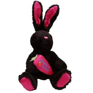 Dream Happy Easter Brown Bunny Rabbit Plush Walmart Pink Carrot 10 inch